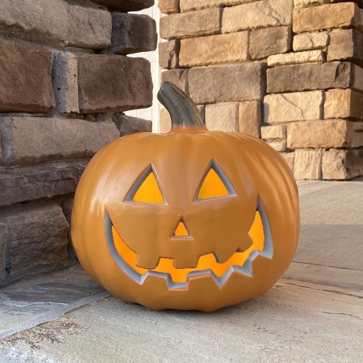 Spooky Home 14in Halloween Jack o Lanterns Light Up Pumpkin with LED Bulb Indoor/Outdoor