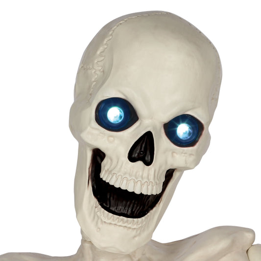 Seasons 48" Halloween Giant Groundbreaker Skeleton with LED Light Moving Eyes, Creepy Sound Effect for Yard Porch Halloween Decoration