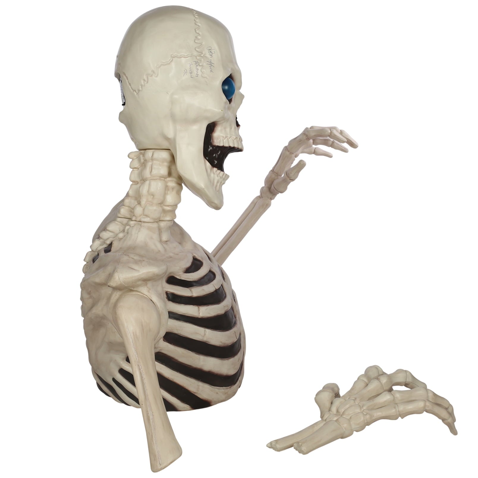 Seasons 48" Halloween Giant Groundbreaker Skeleton with LED Light Moving Eyes, Creepy Sound Effect for Yard Porch Halloween Decoration