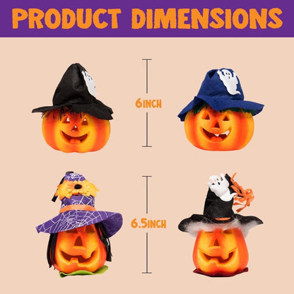 Joyfy 6 Pcs  Light Up Foam Pumpkins Lanterns , Halloween Decorations Outdoor Indoor, Halloween  Ornaments Lights, Jack O Lanterns Party Favors