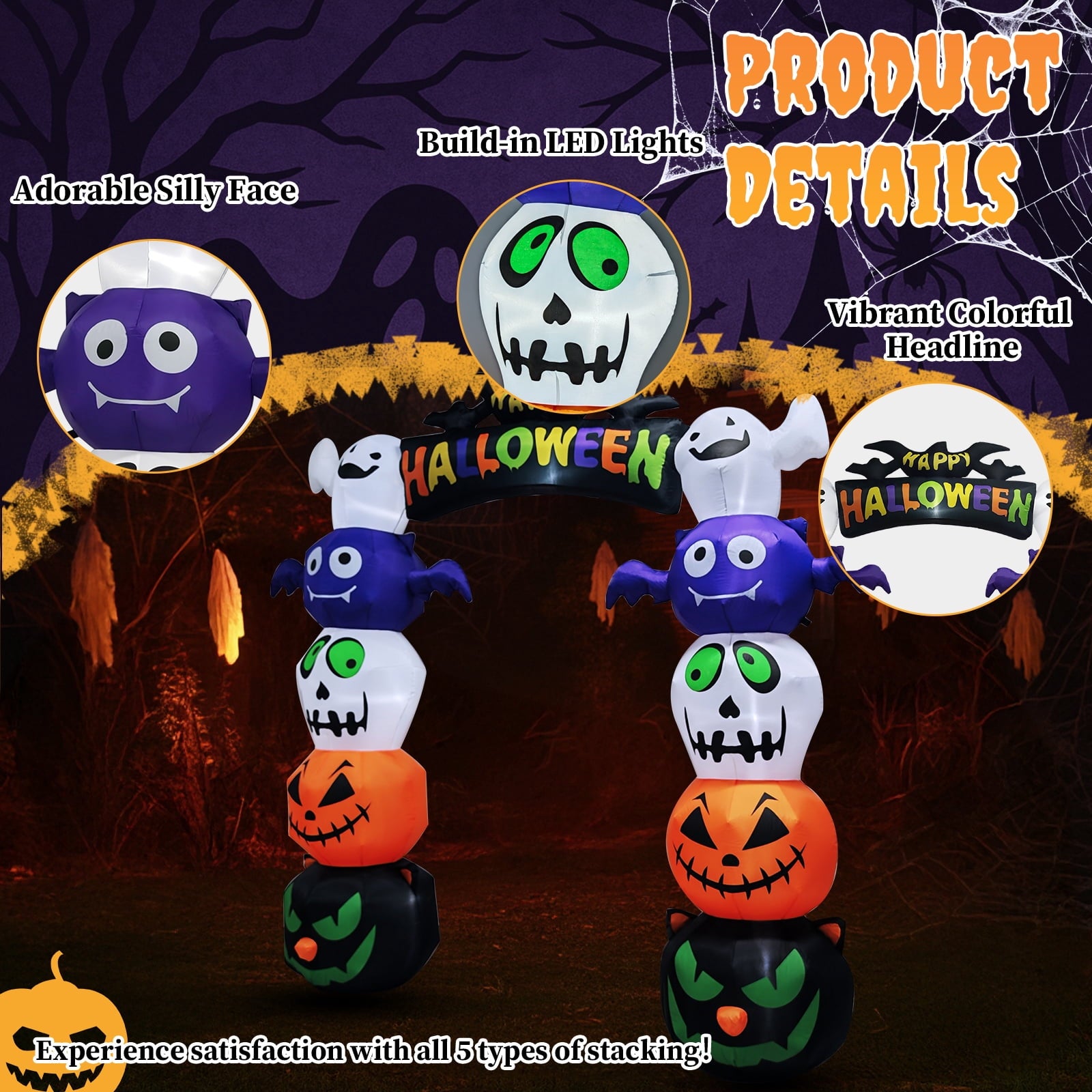 Ktaxon 8.5' Halloween Inflatables Outdoor Halloween Decoration Giant Archway Blow up Decor