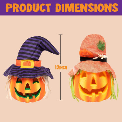 Joyfy 6 Pcs  Light Up Foam Pumpkins Lanterns , Halloween Decorations Outdoor Indoor, Halloween  Ornaments Lights, Jack O Lanterns Party Favors