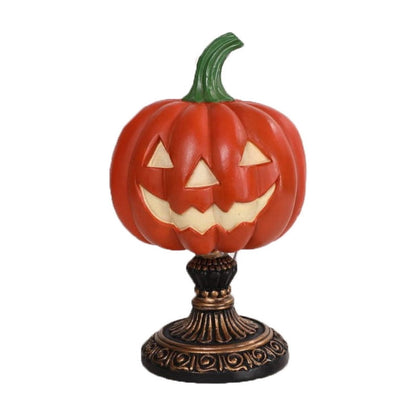 Halloween Pumpkin Table Lamp 7.6 Inch, Jack O Lantern Nightlight, Vintage Resin Base Light, Spooky Cute Room Decor Accent