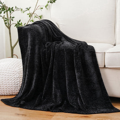 Spooky Home Orange Throw Blanket,Chenille Knit Throws,Farmhouse Halloween Blanket,Fall