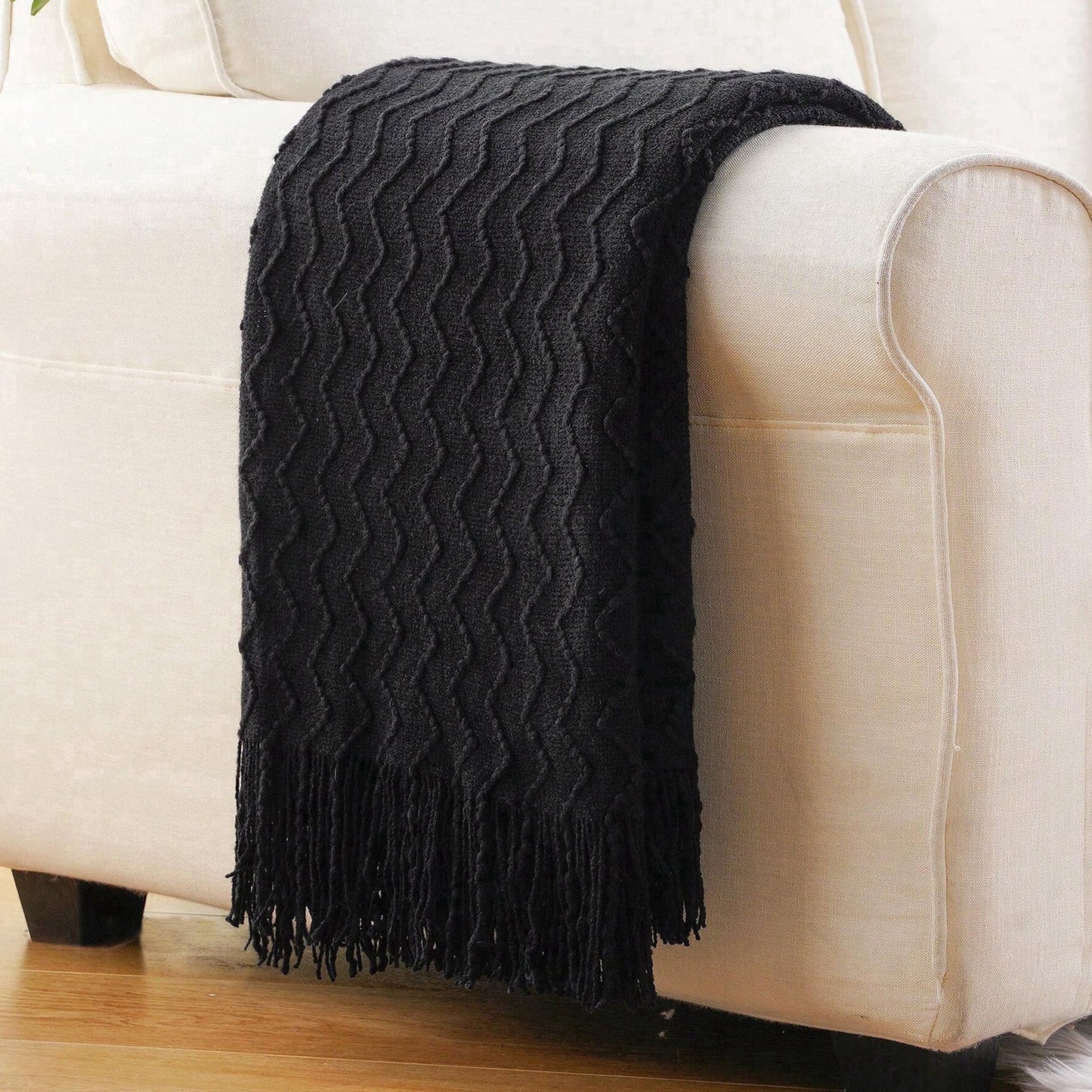 Spooky Home Burnt Orange Throw Blanket for Couch Bed,Fall Throws with Tassels,Halloween