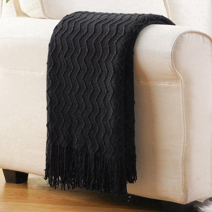 Spooky Home Burnt Orange Throw Blanket for Couch Bed,Fall Throws with Tassels,Halloween