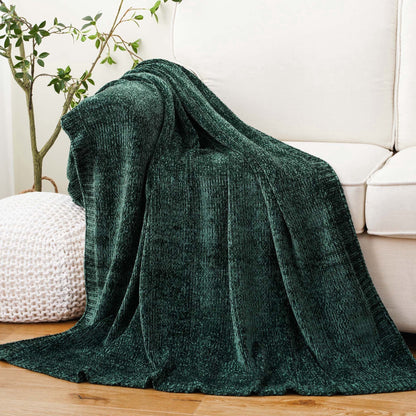 Spooky Home Orange Throw Blanket,Chenille Knit Throws,Farmhouse Halloween Blanket,Fall