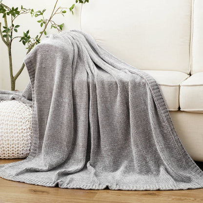Spooky Home Orange Throw Blanket,Chenille Knit Throws,Farmhouse Halloween Blanket,Fall