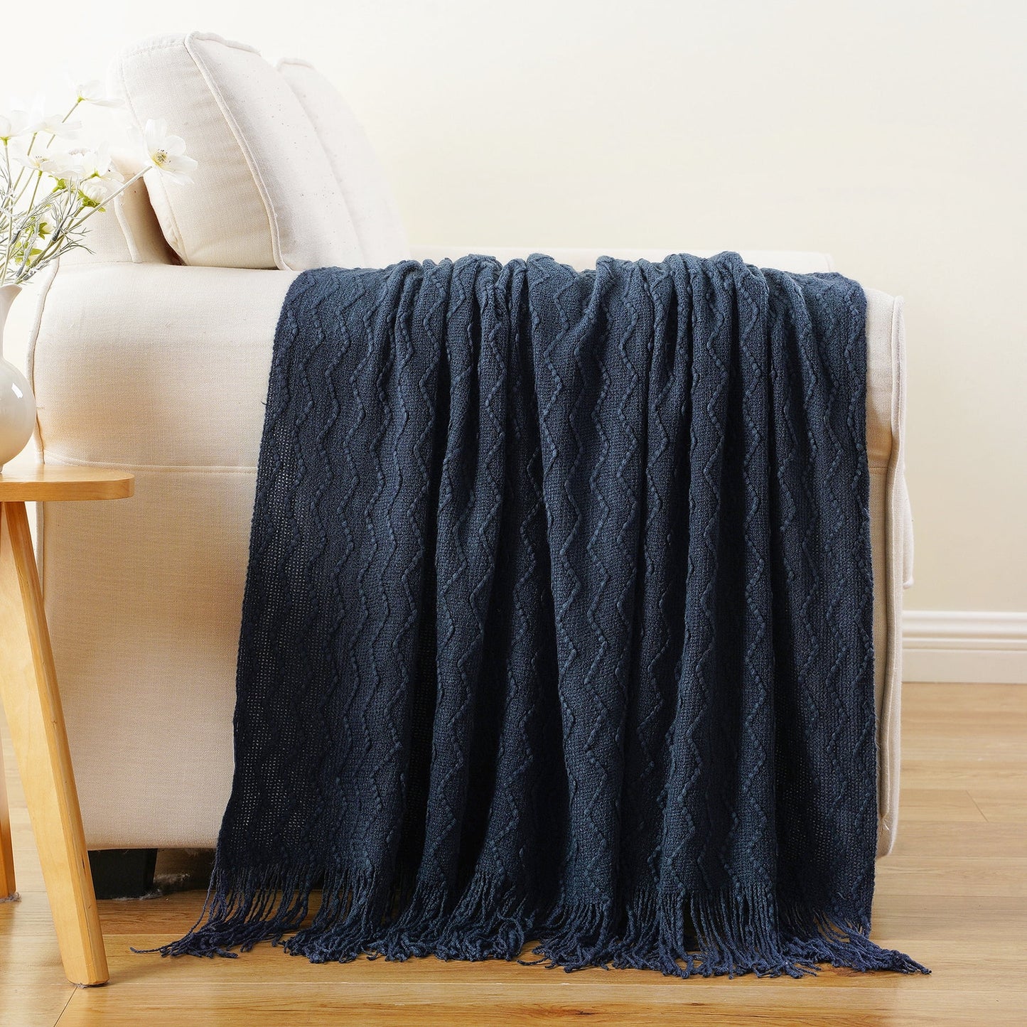 Spooky Home Burnt Orange Throw Blanket for Couch Bed,Fall Throws with Tassels,Halloween
