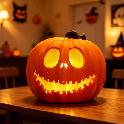Spooky Home Jack O Lantern Pumpkin, Halloween Hollow Jack O Lantern LED Light 7.8