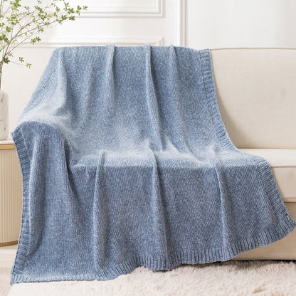 Spooky Home Orange Throw Blanket,Chenille Knit Throws,Farmhouse Halloween Blanket,Fall