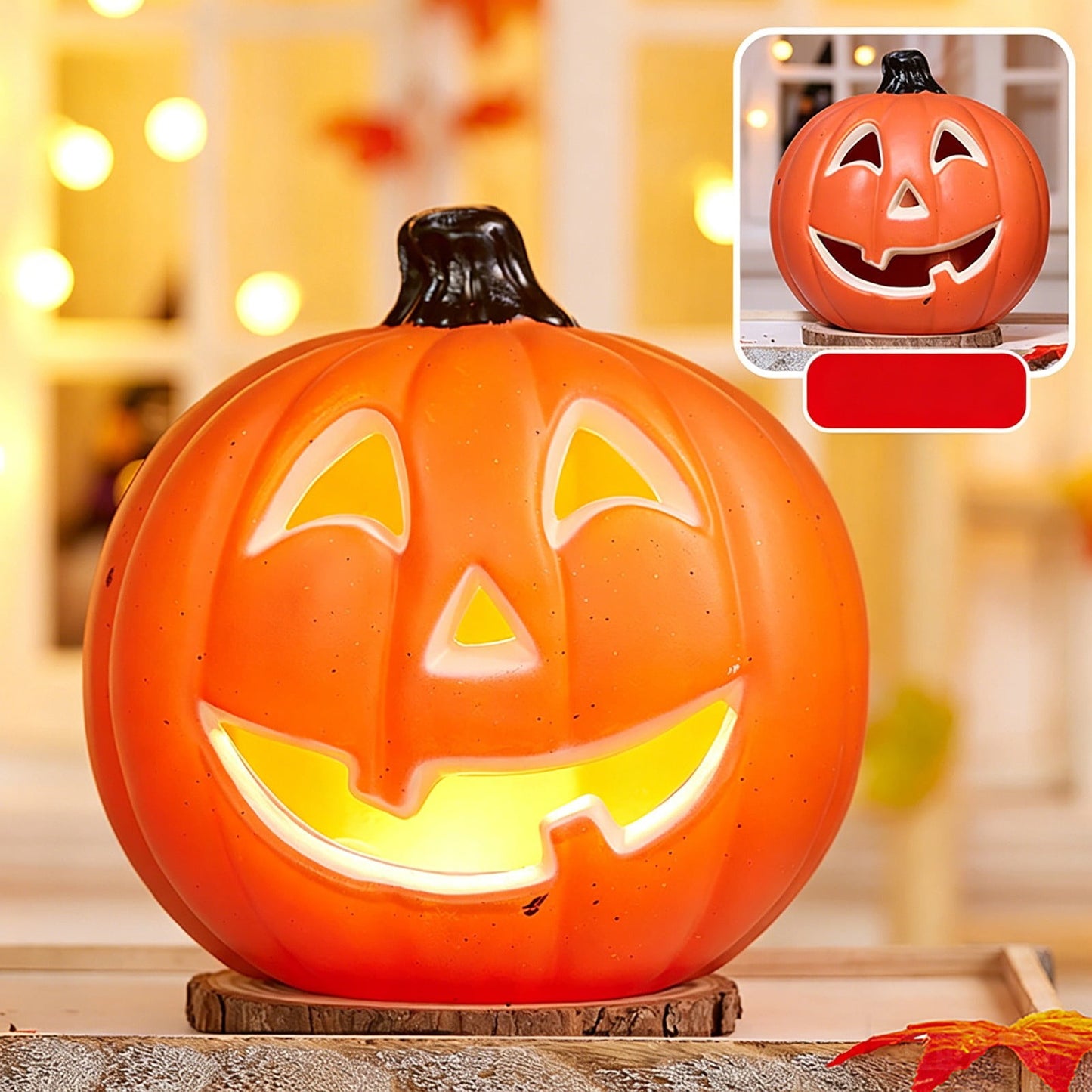 Spooky Home Jack O Lantern Pumpkin, Halloween Hollow Jack O Lantern LED Light 7.8