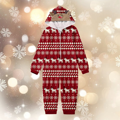 Spooky Home Christmas Family Pajamas Hooded Full Zipper Up Sleepwear Outfits Long Sleeve
