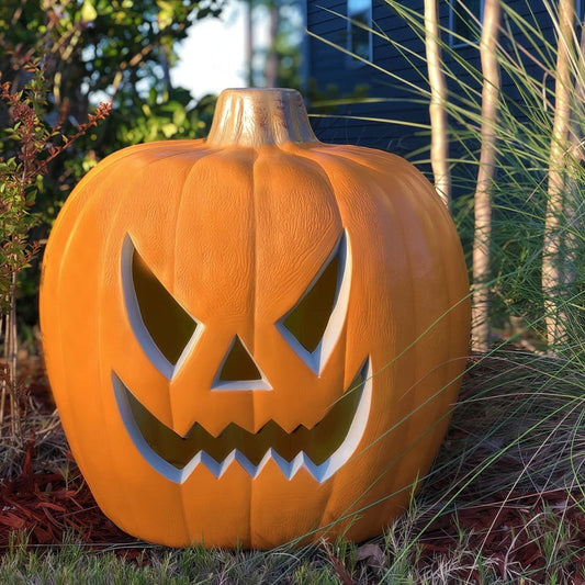 DUNCHATY 21" LED Pumpkin Light, Extra Large Angry Jack O' Lantern Halloween Decor for Outdoor Yard - Furious Face