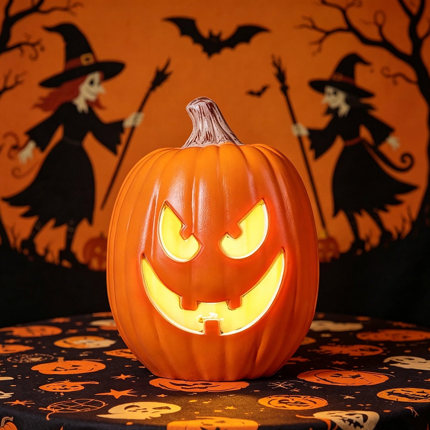 Spooky Home Jack O Lantern Pumpkin, Halloween Hollow Jack O Lantern LED Light 7.8