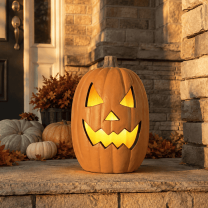 Spooky Home 14in Halloween Jack o Lanterns Light Up Pumpkin with LED Bulb Indoor/Outdoor