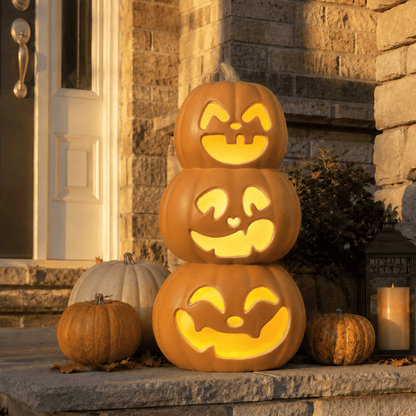 Spooky Home 14in Halloween Jack o Lanterns Light Up Pumpkin with LED Bulb Indoor/Outdoor