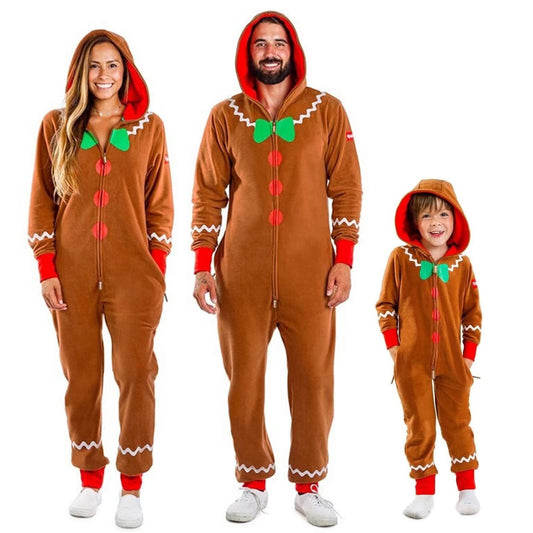 Gingerbread Pajamas Family Matching Onesie Holiday Homewear Sleepwear for Adults  Halloween Christmas