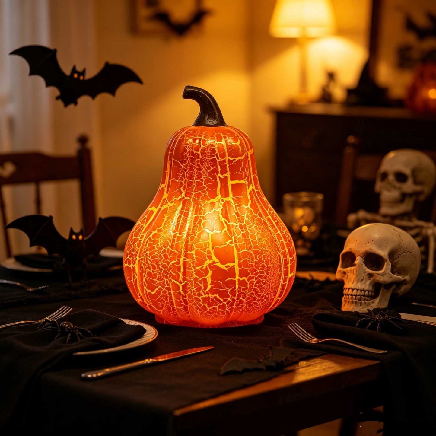 Spooky Home Jack O Lantern Pumpkin, Halloween Hollow Jack O Lantern LED Light 7.8