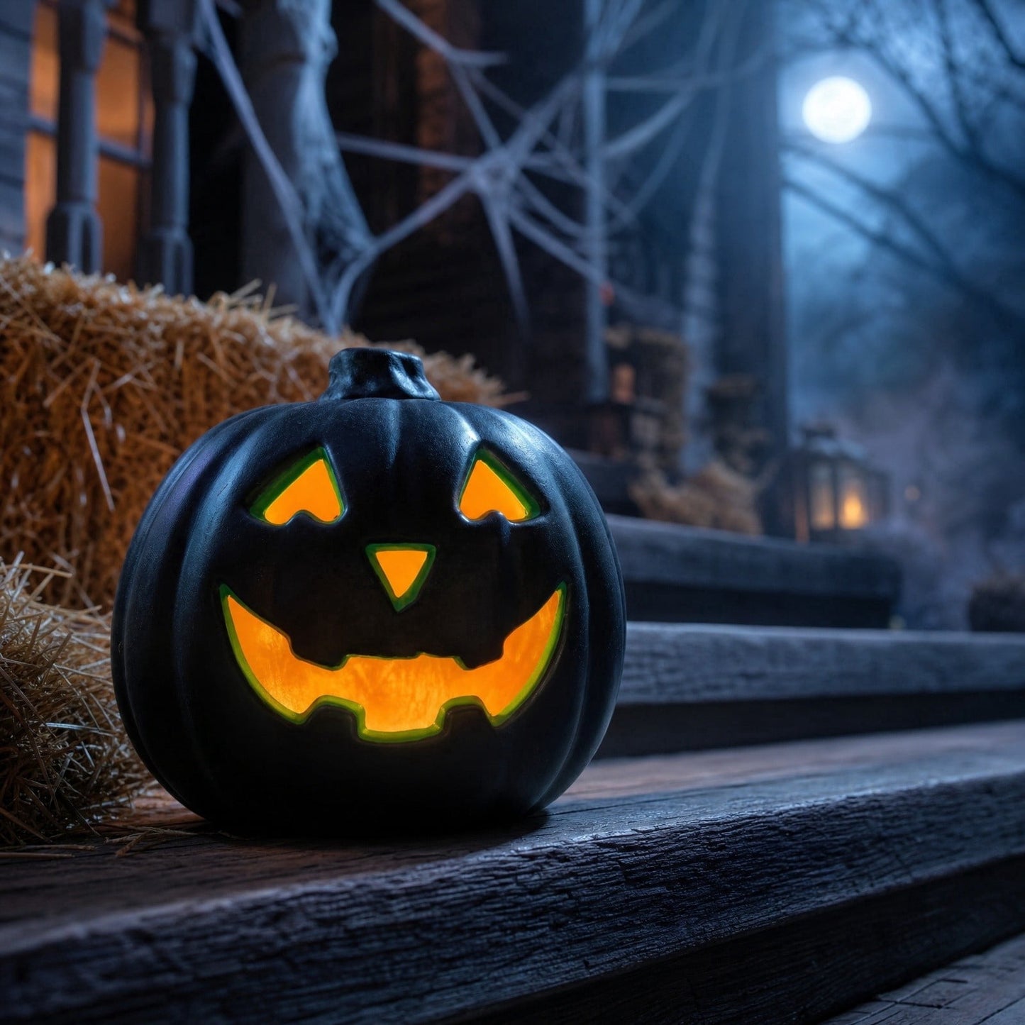 Spooky Home Jack O Lantern Pumpkin, Halloween Hollow Jack O Lantern LED Light 7.8