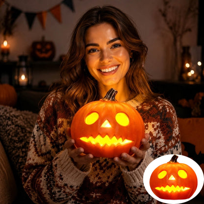 Spooky Home Jack O Lantern Pumpkin, Halloween Hollow Jack O Lantern LED Light 7.8