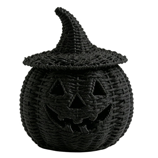Handwoven Pumpkin Lantern, Rustic Vintage Halloween Decor, 28cm Woven Pumpkin Lantern Without LED Candle Light, Pumpkin Ornament for Mantel Doorstep Halloween Party Decorations