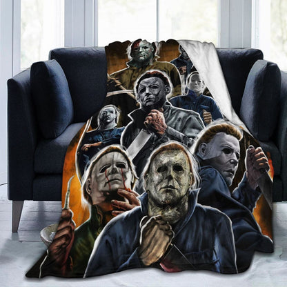 Spooky Home Halloween Horror Movie Throw Blanket 60"X50" Soft Flannel Lightweight Plush