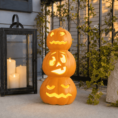 Spooky Home 4Pack LED Lighted Jack O Lantern Indoor Outdoor Halloween Large Pumpkin