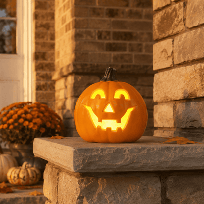 Spooky Home 14in Halloween Jack o Lanterns Light Up Pumpkin with LED Bulb Indoor/Outdoor