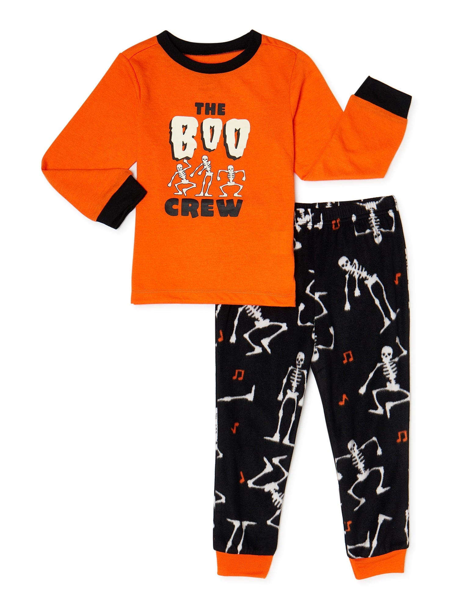 Kid's Matching Family Halloween Pajamas Boo Crew, 2-Piece Set