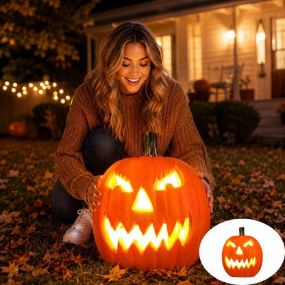 Spooky Home Jack O Lantern Pumpkin, Halloween Hollow Jack O Lantern LED Light 7.8