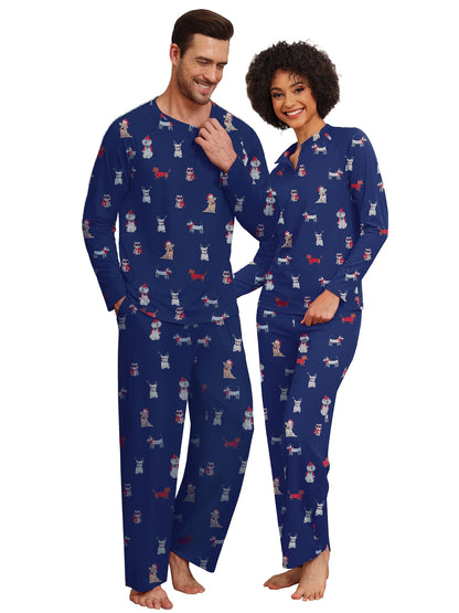 Spooky Home Couple Halloween Pajama Sets Soft PJs Sets for Couples/Women/Men Matching