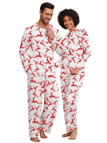 Spooky Home Couple Halloween Pajama Sets Soft PJs Sets for Couples/Women/Men Matching