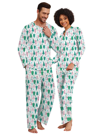 Spooky Home Couple Halloween Pajama Sets Soft PJs Sets for Couples/Women/Men Matching