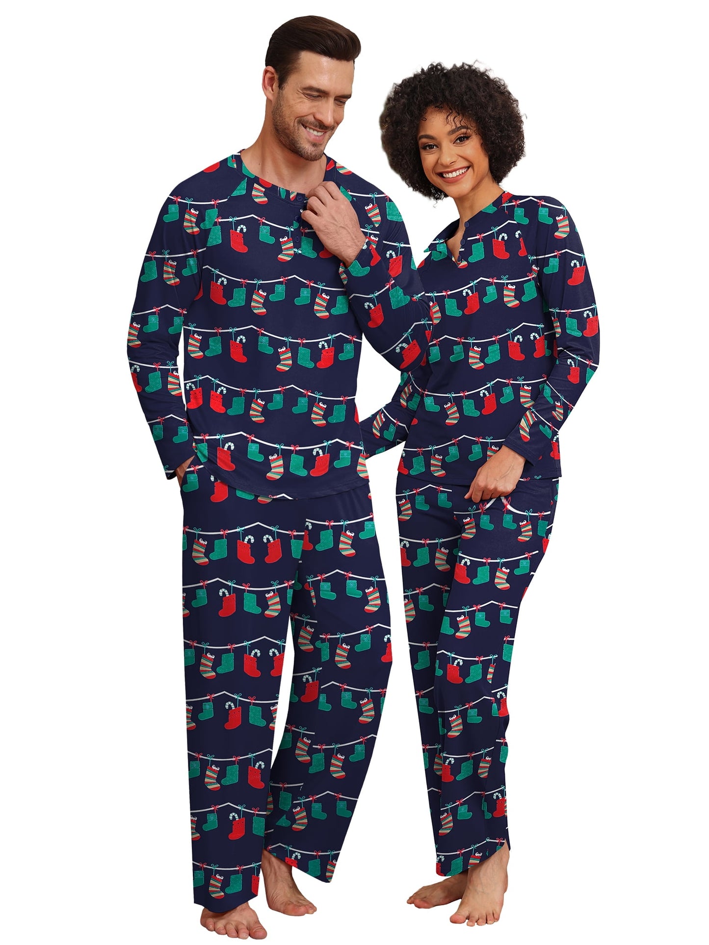 Spooky Home Couple Halloween Pajama Sets Soft PJs Sets for Couples/Women/Men Matching