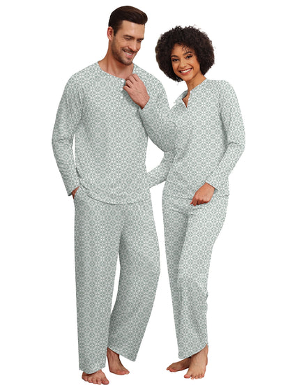 Spooky Home Couple Halloween Pajama Sets Soft PJs Sets for Couples/Women/Men Matching