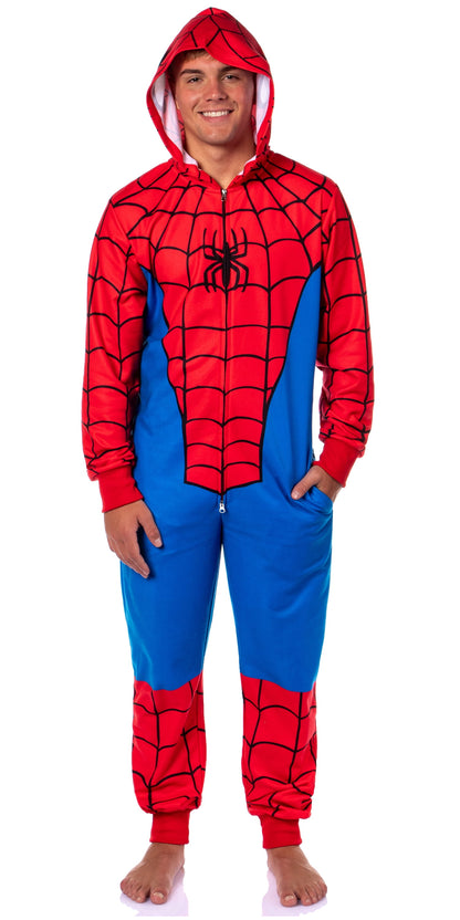Spooky Home Captain America Winter Soldier Superhero Adult Hooded Union Suit Costume