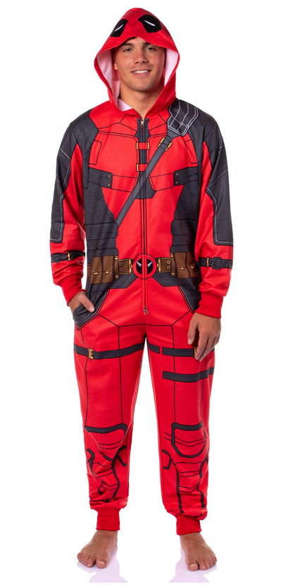 Spooky Home Captain America Winter Soldier Superhero Adult Hooded Union Suit Costume