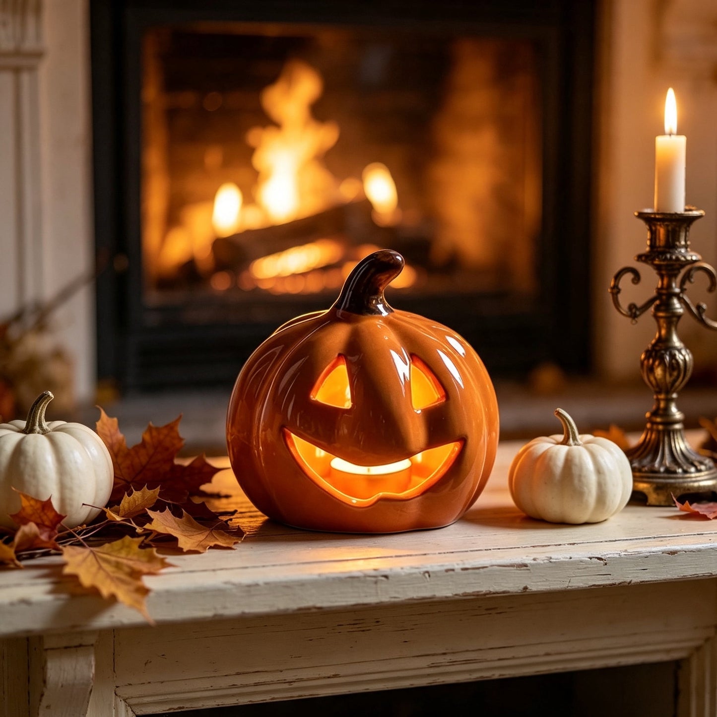 Spooky Home Jack O Lantern Pumpkin, Halloween Hollow Jack O Lantern LED Light 7.8