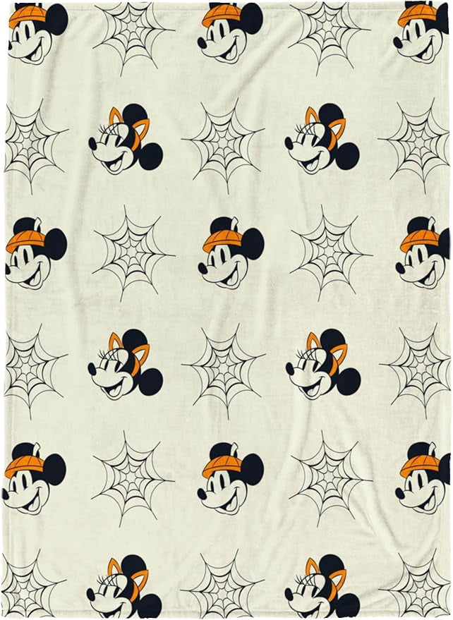 Minnie and Mickey Trick or Treat Halloween Holiday Throw Blanket, 60 x 70