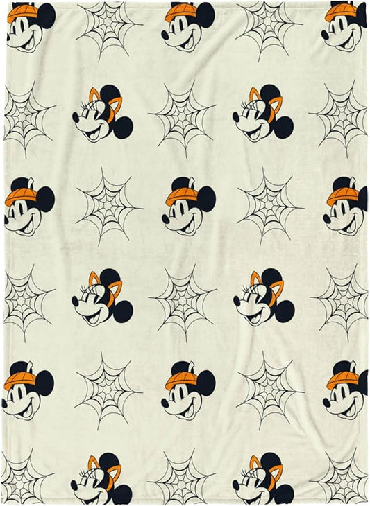 Minnie and Mickey Trick or Treat Halloween Holiday Throw Blanket, 60 x 70