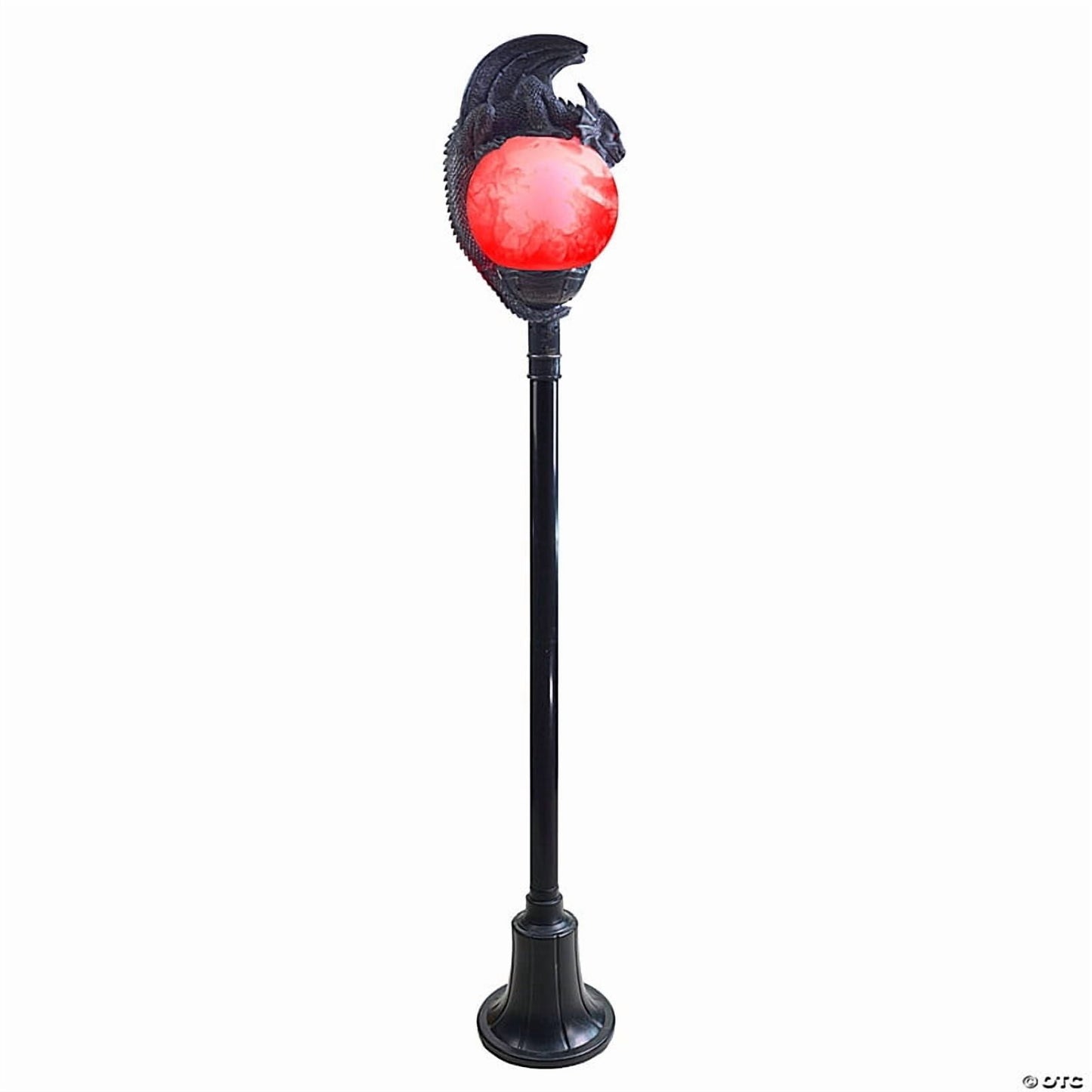 Morris Costumes TT59073 6 ft. Light-Up Flaming Dragon Lamp Post with Sound Halloween Decoration