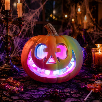 Spooky Home Jack O Lantern Pumpkin, Halloween Hollow Jack O Lantern LED Light 7.8
