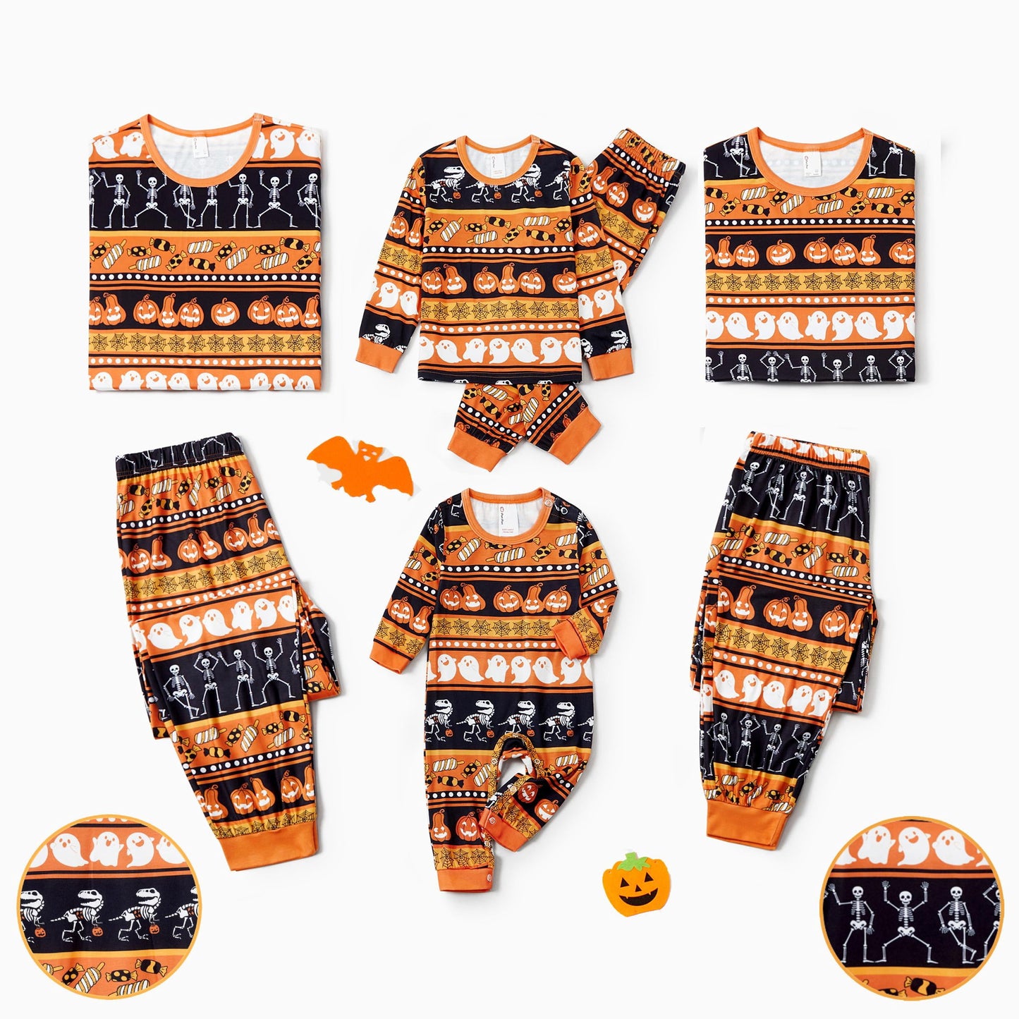 Spooky Home Halloween Pajamas Men 2 Piece Top & Pants Pjs Sets Family Matching