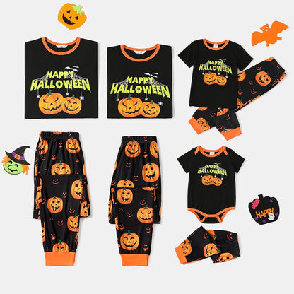 Spooky Home Halloween Pajamas Men 2 Piece Top & Pants Pjs Sets Family Matching