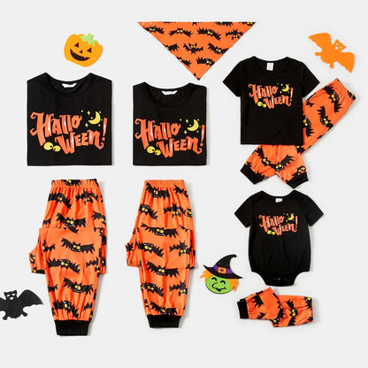 Spooky Home Halloween Pajamas Men 2 Piece Top & Pants Pjs Sets Family Matching