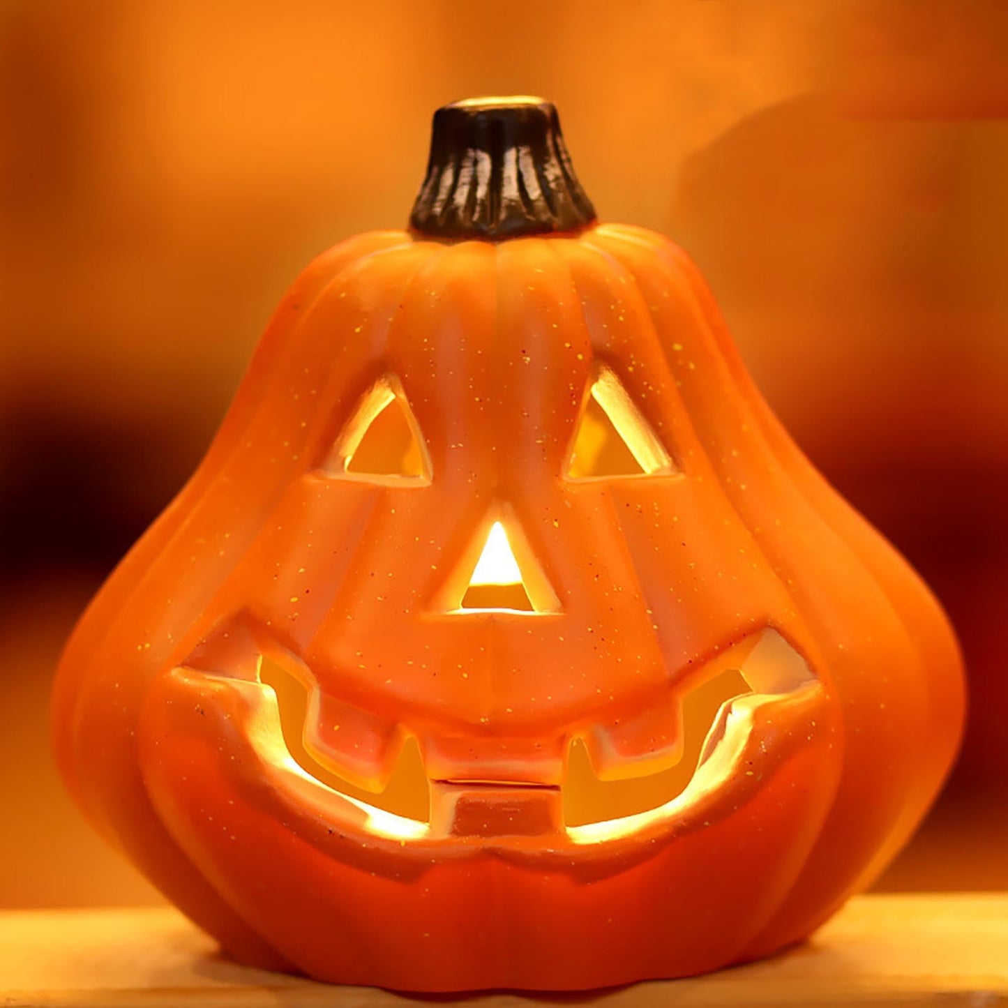 Spooky Home Jack O Lantern Pumpkin, Halloween Hollow Jack O Lantern LED Light 7.8