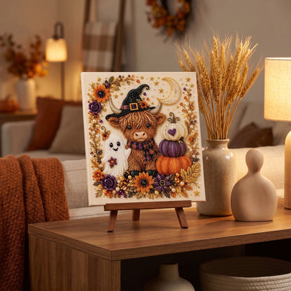 Spooky Home Vintage Stained Glass Pumpkin Table Lamp, USB Powered Jack O Lantern Night