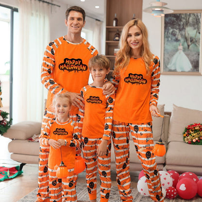 Spooky Home Halloween Matching Family Pajamas Sets Glow In The Dark Hooded Skeleton
