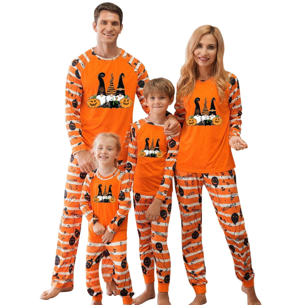Spooky Home Halloween Matching Family Pajamas Sets Glow In The Dark Hooded Skeleton